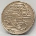 AUSTRALIA 1968 . TWENTY 20 CENTS COIN . ERROR . CLIPPED EDGE